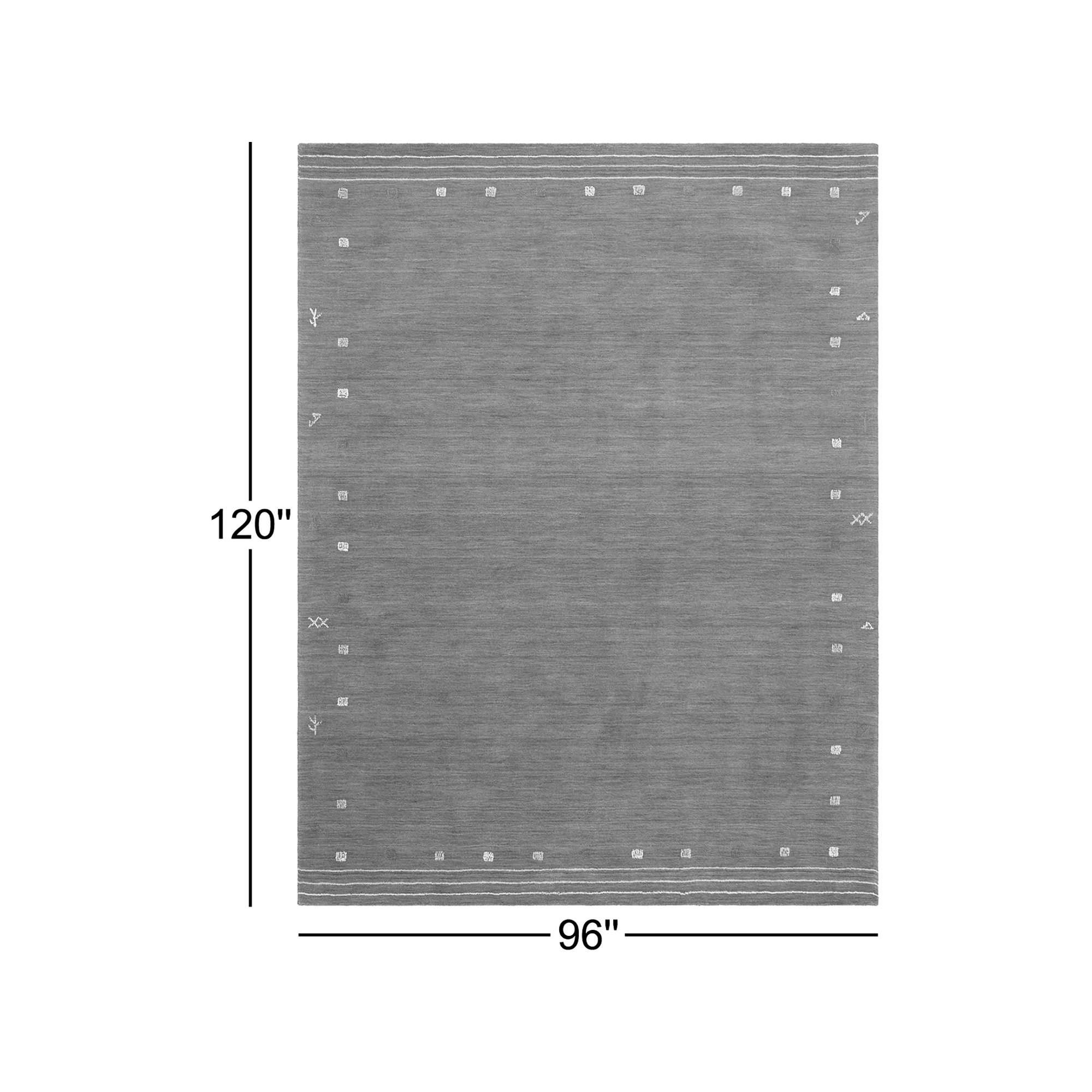 Danette Hand Loomed Wool Rug, Rectangle 8' x 10'