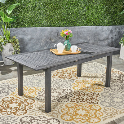 Table de salle à manger extensible en bois gris foncé de 63 po X 35,5 po 30,5 po, 66,7 lb, salle à manger hypnotisante texturée de gris, bois fabriqué, 63 po 35,5 po 30,5 po, 66,7 lb, attrayant