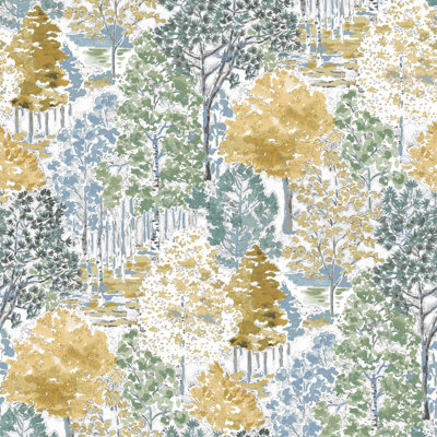 Laura Ashley, papier peint Chre Bernwood jaune