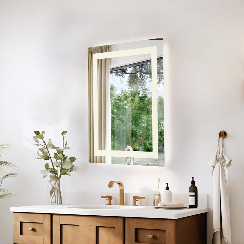 Miroir DEL Riven, couleur réglable 3000K / 4200K / 6400K, 20 po x 40 po, Rectangulaire