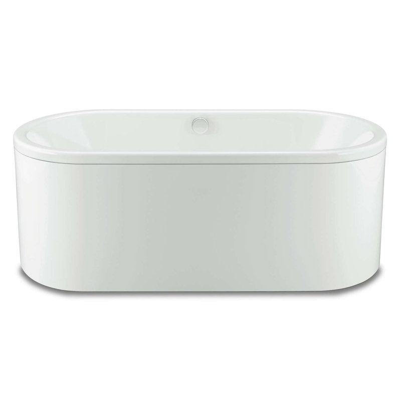 Centro Duo 66.93'' x 29.53'' Soaking Porcelain Enameled Steel Bathtub