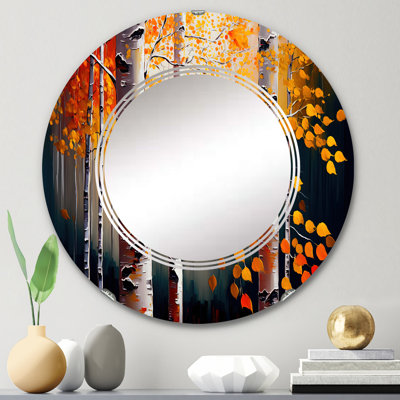 Miroir mural Ommy Autumn Birch Trees Forest II