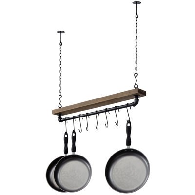 Ceiling Hanging Pot Rack with 8 S-Hooks