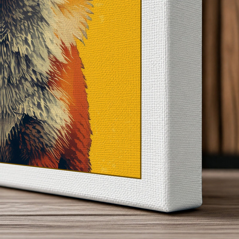 Fox Portrait Modern - Wrapped Canvas, 18x12 - 45.7 x 30.5 cm, White Border