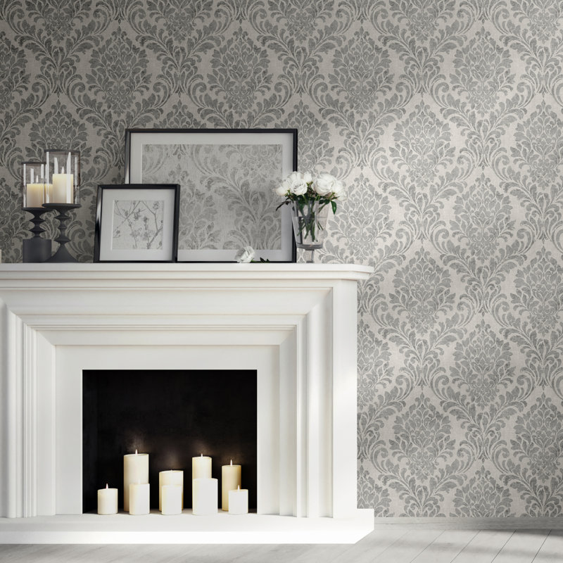 Gillenwater 10.05m x 53cm Semi-Gloss Wallpaper Roll, Grey