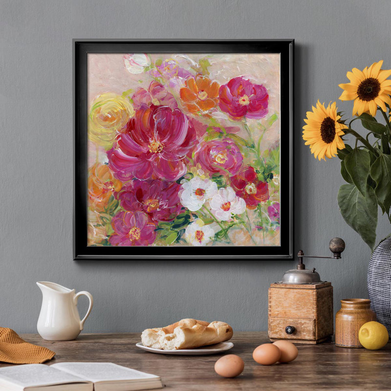 Sun Dancing - Peinture sur toile encadrée, H 26,5 po x l 26,5 po x P 1,5 po, Noir