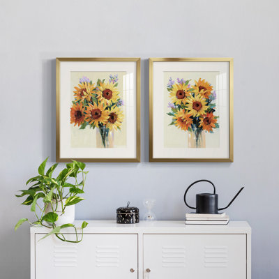 Fleurs fraîches coupées I - reproduction encadrée de qualité supérieure - prête à être accrochée