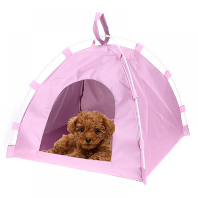 Tente pour animaux de compagnie pour chien Chat Oxford Tissu en fibre de coton Tige de lit pliante détachable imperméable Chiot Chaton Été Fournitures de voyage en plein air