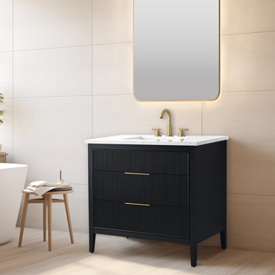 Bilroy 36'' Single Bathroom Vanity with Engineered Stone Top