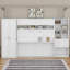 Lit escamotable double avec placard, tiroirs et tablettes