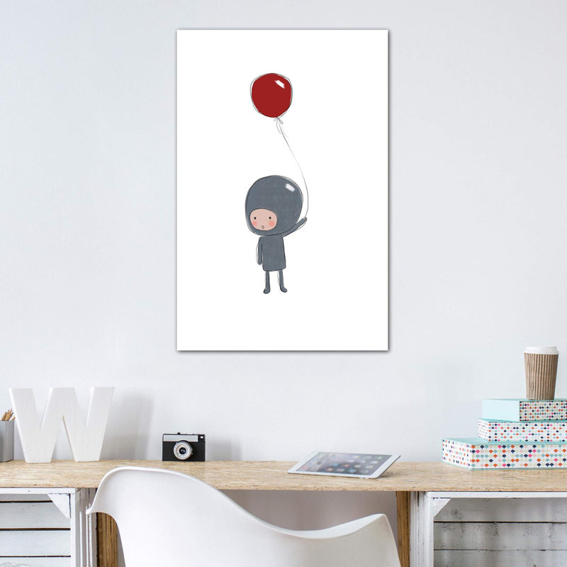 Décoration murale astronaute ballon pour enfants, H 26 po x l 18 po x 1,5 po, Toile tendue