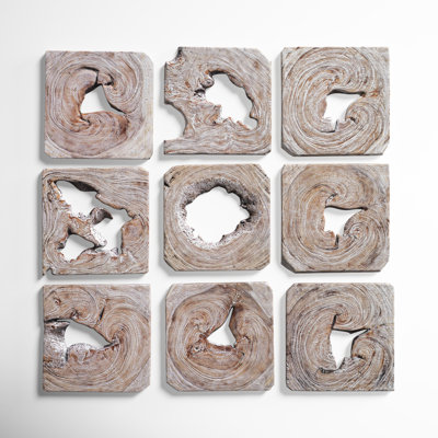 Handmade Rustic Abstract Wall Decor on Solid Wood