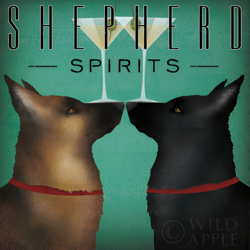 «Double Shepherd Martini» par Ryan Fowler, reproduction d'art sur toile tendue, H 12 po x l 12 po