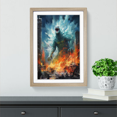 Godzilla Impressionism - Framed Print