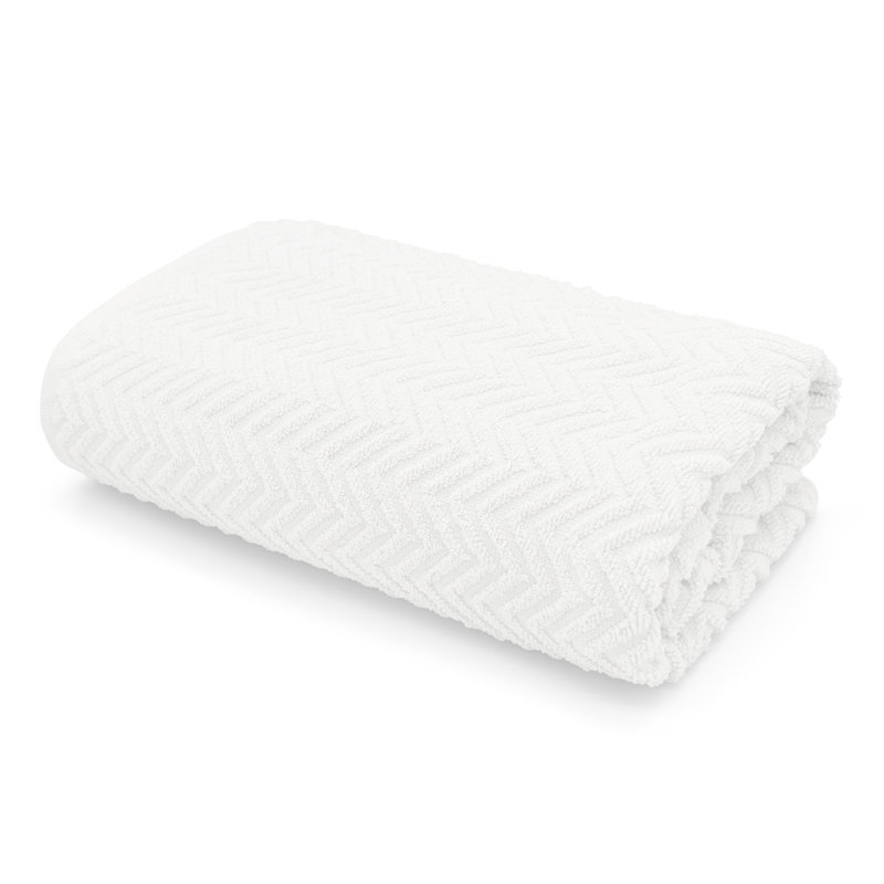 Parmvir Moda Cotton Chevron Hand Towel, White