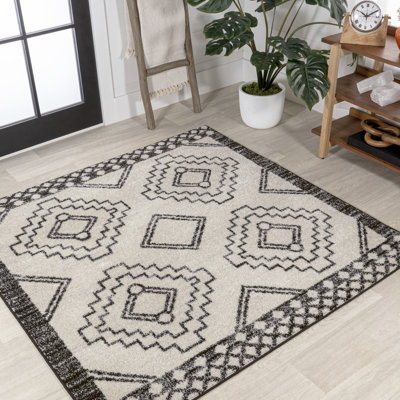 Amir Moroccan Beni Souk Cream/Black Rug