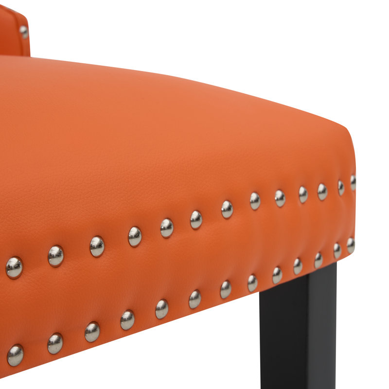 Chaises de salle à manger en polyuréthane avec anneau de traction, Orange