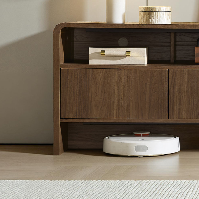 Meuble télé 70 po avec tablette ouverte et grand espace de rangement pour téléviseur de 75 po ou moins Dulane, noyer, Noyer