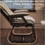 Bureau d'ordinateur de jeu avec fonction berçante Fauteuil de travail confortable à un clic inclinable Pieds en arc robustes Coussin à haute résilience et similicuir en polyuréthane de couleur noire -2094174830