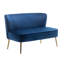 Delmon Velvet Loveseat with Gold Chrome Legs-2143574465