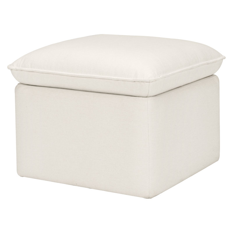 Cali Storage Ottoman, Cream Polyester