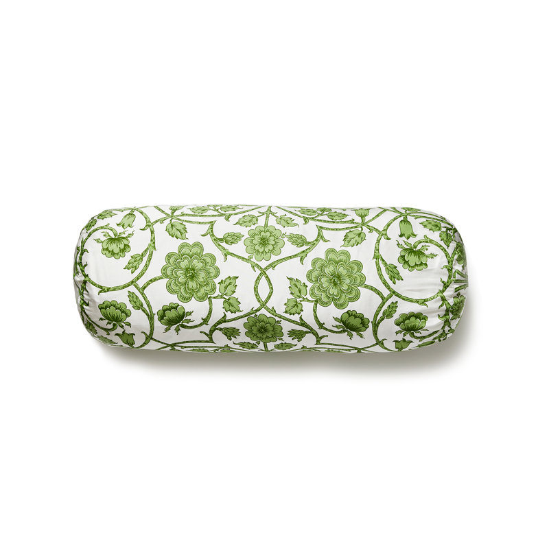 Ornamental Gate Silk Bolster Pillow Cover & Insert, Fern