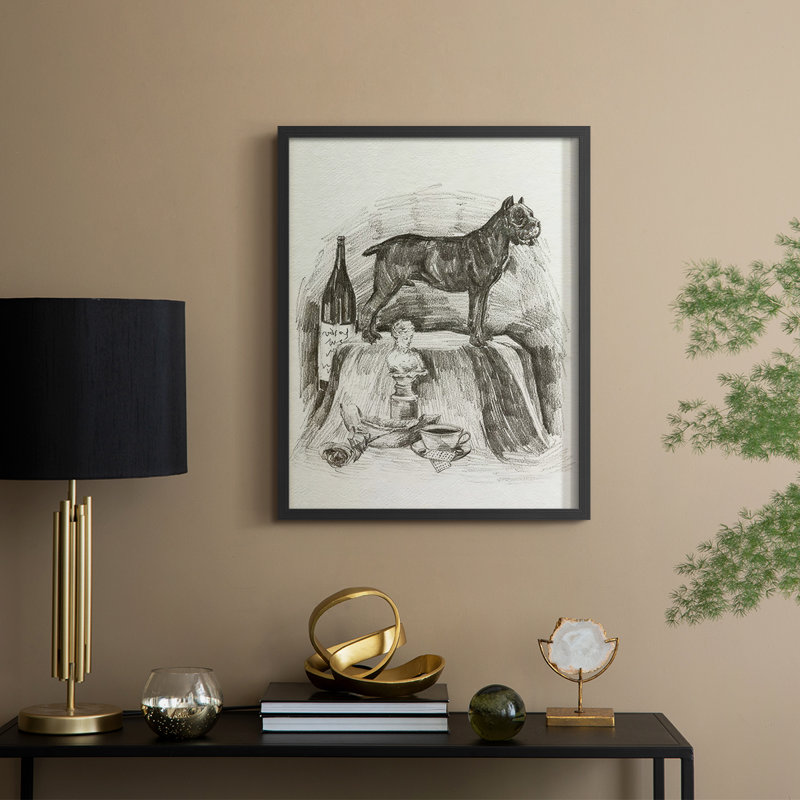 «A Gentleman I», reproduction encadrée - bois massif, H 30 po x l 24 po, Noir, noir, noir, noir