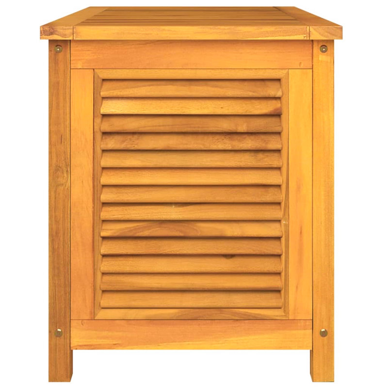Rosalind Wheeler Cutaio 90cm W 155L Water Resistant Teak Solid Wood Deck Box in Brown