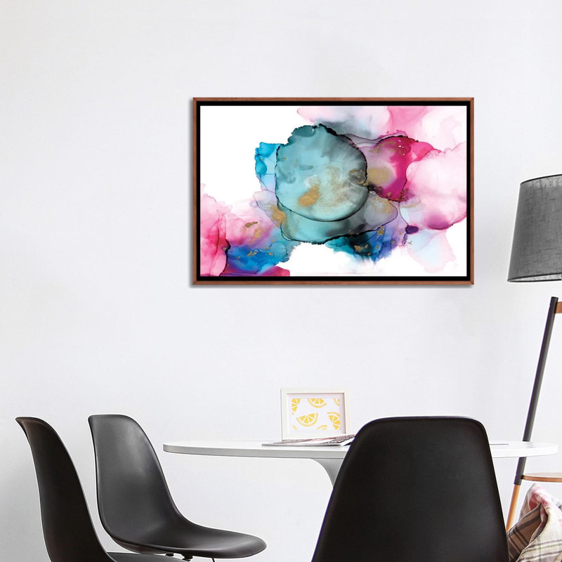 Reproduction d’art, "Borealis I" par Jennifer Goldberger, H 26 po x l 40 po x P 1,5 po, Toile avec cadre en bois classique