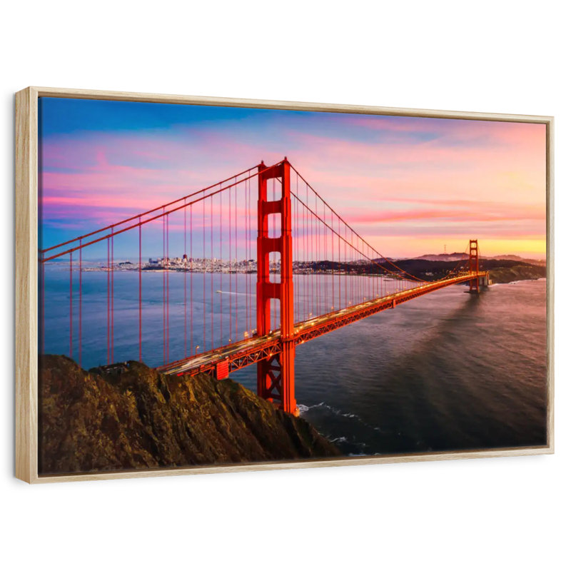 Golden Gate, Cadre flottant en bois naturel, 46 po x 31 po