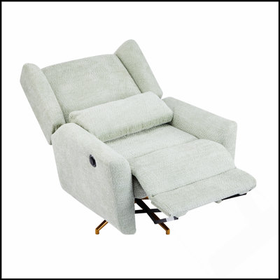 Power Recliner Chair Swivel With Boucle Upholstery, 360° Rotation And Adjustable Footrest For Ultimate Comfort