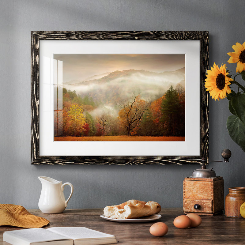 Photographie, Étude d'automne, brume, impression sur papier, H 26 po x l 38 po, Noir