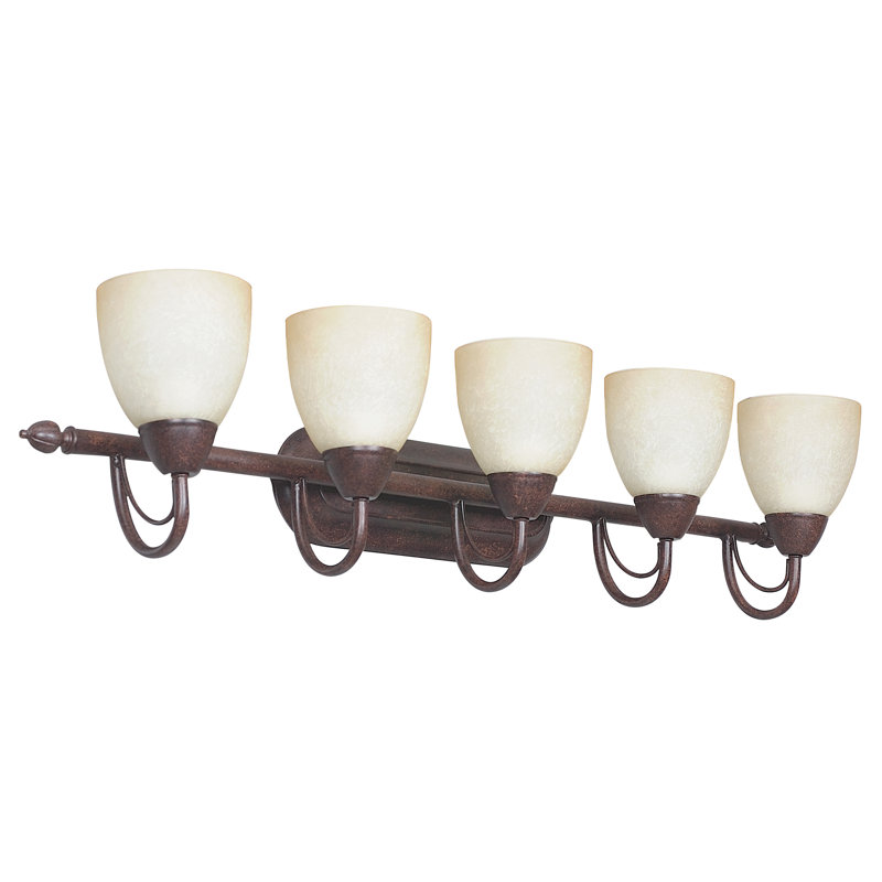 Éclairage pour meuble-lavabo 5 lumières Boutin, Bronze huilé