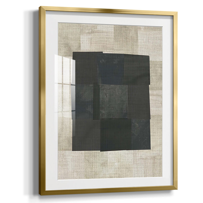 «Invontract Blues I», reproduction encadrée, Blanc, Papier avec cadre doré