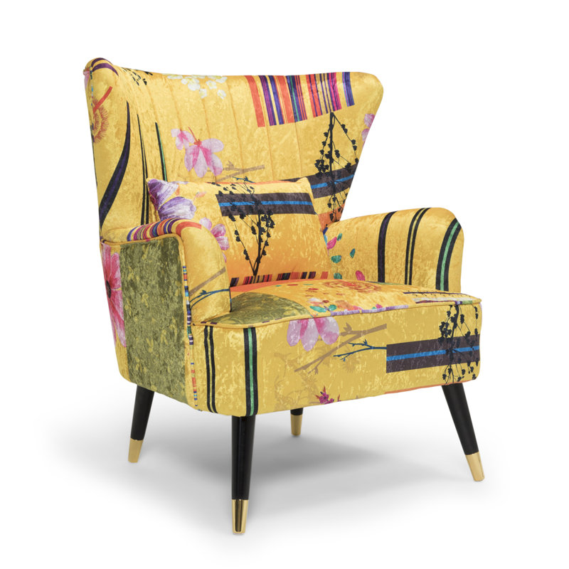Yair Upholstered Accent Chair, Gold