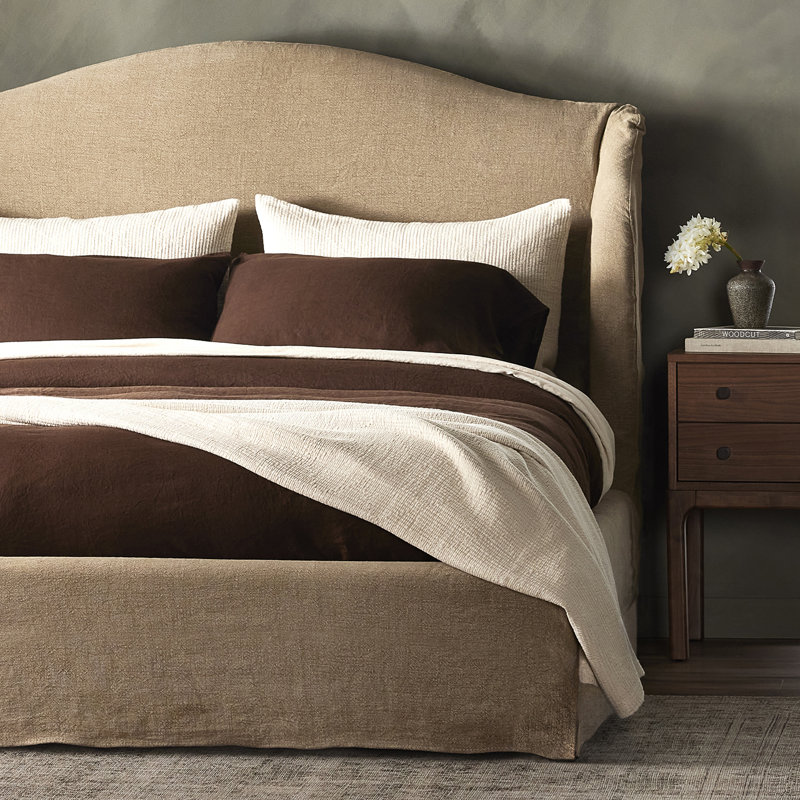 Meryl Upholstered Bed, Queen, Broadway Canvas