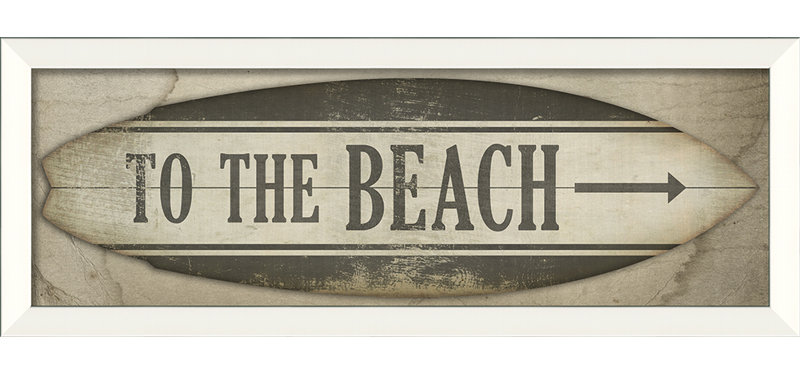 « the beach right surf sign », impression encadrée