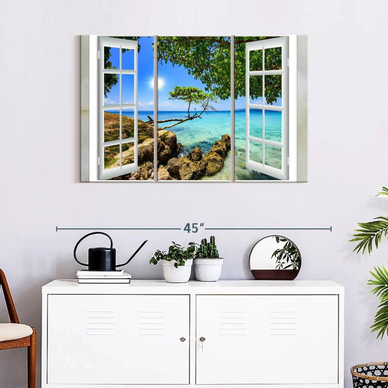 «Window View», reproduction d'art sur toile, H 24 po x l 38 po x P 1,25 po