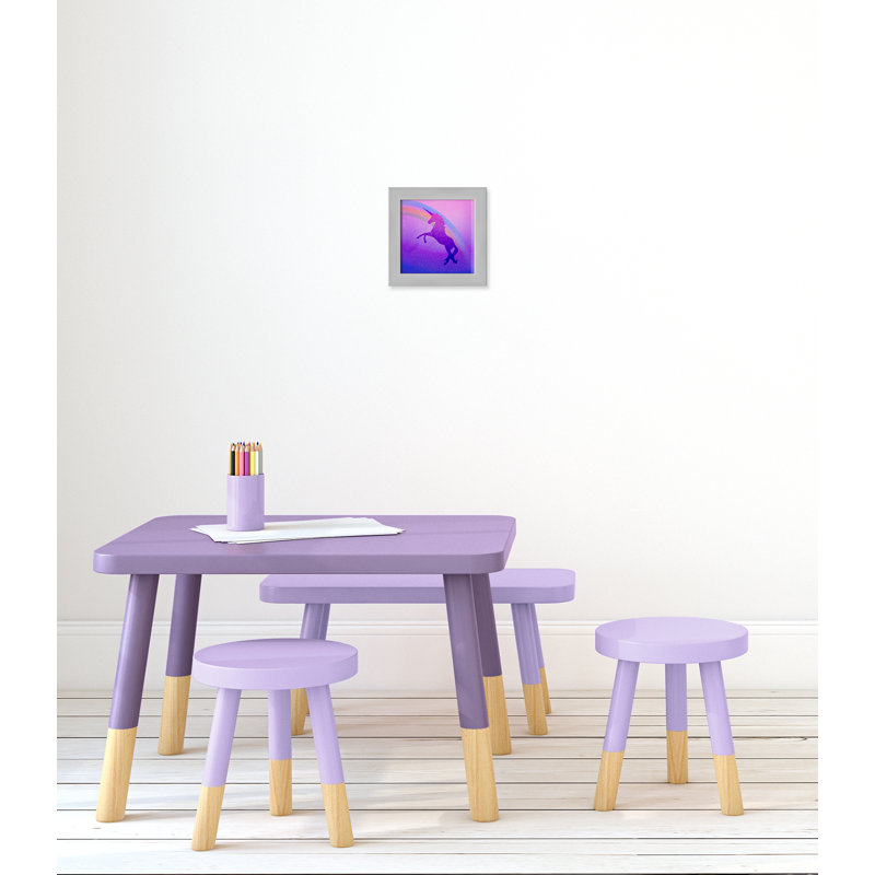 « licorne 2 », art encadré, H 10 po x l 10 po x P 0,63 po, Encadré plat argent