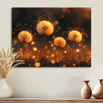 Décoration murale jaune pissenlit doré au lever du soleil - Pissenlit