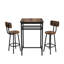 Table de bar 3 pièces brun rustique, 2 tabourets confortables avec, imperméable et chaise, facile à entretenir, idéal pour les tabourets à usage familial, structure en fer de surface, couvre-pieds de tabouret, assemblage simple, idéal