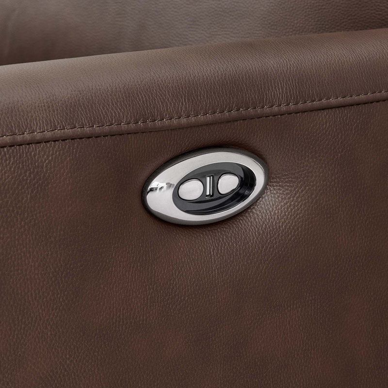 The Seaside Reclining Sectional Sofa, Espresso Genuine Leather