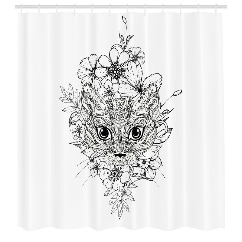 Shower Curtain with Hooks Included, 84"H x 69"W