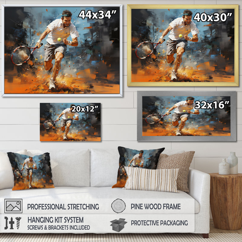 Country Sports Tennis Sports sur toile, Toile tendue, H 30 po x l 40 po x P 1,5 po