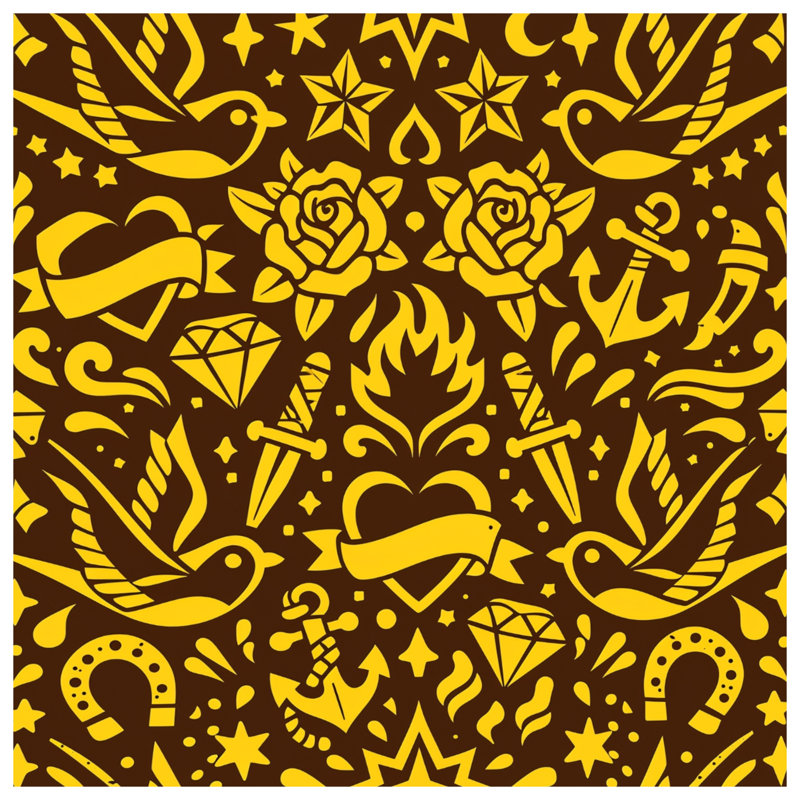 Couvertures à motifs tatoo, 50in W x 60in H