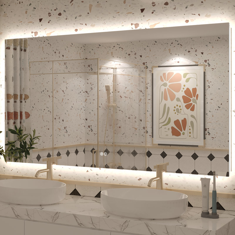 Miroir de salle de bain mural Molly, 60 po x 32 po, Rectangulaire