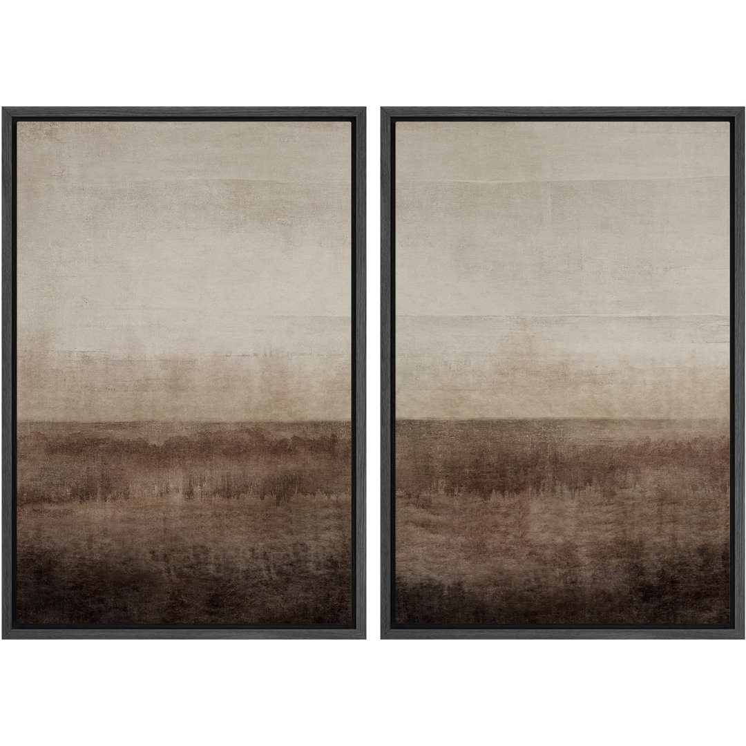 " Earthen Layers Abstract Earth Tone " 2 - Pieces wall26 Frame 