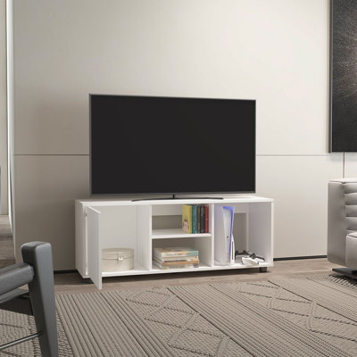 Tv Stand, 1 Door, 4 Shelves, 55" Tv Capacity