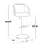 Tabouret de bar réglable en métal chromé et similicuir noir avec repose-pieds arrondi en T - ensemble de 2-130031796