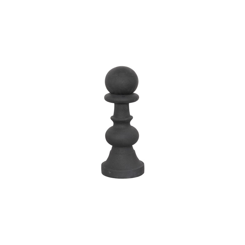 Small Cast Stone Pawn Chess Sculpture, Black